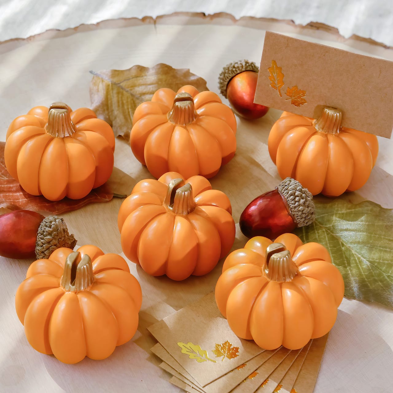 Kate Aspen Orange Pumpkin Place Card Holders, 6ct.